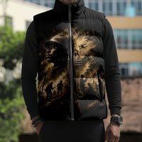 Harlem Hellfighters WWI Soldier Sleeveless Puffer Jacket Vintage Military Jazz Band Artwork