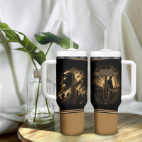 Harlem Hellfighters WWI Soldier Tumbler With Handle Vintage Military Jazz Band Artwork