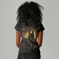 Harlem Hellfighters WWI Soldier Women V-Neck T-Shirt Vintage Military Jazz Band Artwork