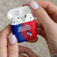 Faroe Islands AirPods Case with Viking Fish Illustration Red Blue Runic Design - Wonder Print Shop