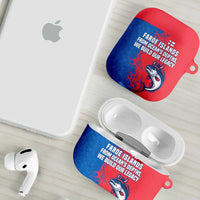 Faroe Islands AirPods Case with Viking Fish Illustration Red Blue Runic Design - Wonder Print Shop