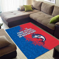 Faroe Islands Area Rug with Viking Fish Illustration Red Blue Runic Design - Wonder Print Shop
