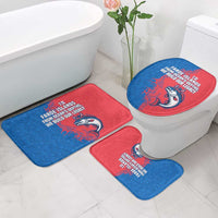 Faroe Islands Bathroom Set with Viking Fish Illustration Red Blue Runic Design - Wonder Print Shop