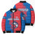Faroe Islands Bomber Puffer Jacket with Viking Fish Illustration Red Blue Runic Design - Wonder Print Shop