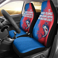 Faroe Islands Car Seat Cover with Viking Fish Illustration Red Blue Runic Design - Wonder Print Shop