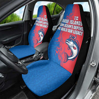 Faroe Islands Car Seat Cover with Viking Fish Illustration Red Blue Runic Design - Wonder Print Shop