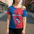 Faroe Islands Cross Shoulder Shirt with Viking Fish Illustration Red Blue Runic Design - Wonder Print Shop