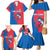 Faroe Islands Family Matching Mermaid Dress and Hawaiian Shirt with Viking Fish Illustration Red Blue Runic Design - Wonder Print Shop