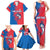 Faroe Islands Family Matching Tank Maxi Dress and Hawaiian Shirt with Viking Fish Illustration Red Blue Runic Design - Wonder Print Shop