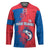 Faroe Islands Hockey Jersey with Viking Fish Illustration Red Blue Runic Design - Wonder Print Shop
