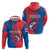 Faroe Islands Hoodie with Viking Fish Illustration Red Blue Runic Design - Wonder Print Shop