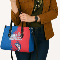 Faroe Islands Leather Bag with Viking Fish Illustration Red Blue Runic Design - Wonder Print Shop
