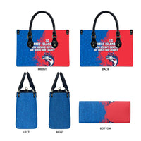 Faroe Islands Leather Bag with Viking Fish Illustration Red Blue Runic Design - Wonder Print Shop