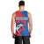 Faroe Islands Men Tank Top with Viking Fish Illustration Red Blue Runic Design - Wonder Print Shop