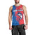 Faroe Islands Men Tank Top with Viking Fish Illustration Red Blue Runic Design - Wonder Print Shop