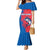 Faroe Islands Mermaid Dress with Viking Fish Illustration Red Blue Runic Design - Wonder Print Shop