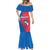 Faroe Islands Mermaid Dress with Viking Fish Illustration Red Blue Runic Design - Wonder Print Shop