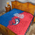 Faroe Islands Quilt with Viking Fish Illustration Red Blue Runic Design - Wonder Print Shop
