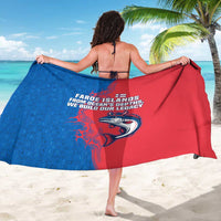 Faroe Islands Sarong with Viking Fish Illustration Red Blue Runic Design - Wonder Print Shop