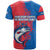 Faroe Islands T Shirt with Viking Fish Illustration Red Blue Runic Design - Wonder Print Shop