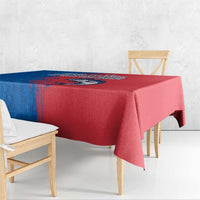 Faroe Islands Tablecloth with Viking Fish Illustration Red Blue Runic Design - Wonder Print Shop