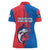 Faroe Islands Women Polo Shirt with Viking Fish Illustration Red Blue Runic Design - Wonder Print Shop