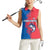 Faroe Islands Women Sleeveless Polo Shirt with Viking Fish Illustration Red Blue Runic Design - Wonder Print Shop