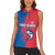 Faroe Islands Women Sleeveless Polo Shirt with Viking Fish Illustration Red Blue Runic Design - Wonder Print Shop