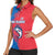 Faroe Islands Women Sleeveless Polo Shirt with Viking Fish Illustration Red Blue Runic Design - Wonder Print Shop