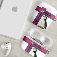 Faroe Islands AirPods Case with Red Blue Cross Design and Puffin Bird - Wonder Print Shop