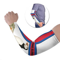 Faroe Islands Arm Sleeves with Red Blue Cross Design and Puffin Bird - Wonder Print Shop