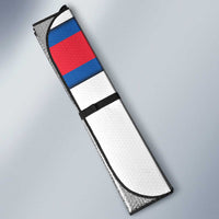 Faroe Islands Auto Sun Shade with Red Blue Cross Design and Puffin Bird - Wonder Print Shop