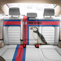 Faroe Islands Back Car Seat Cover with Red Blue Cross Design and Puffin Bird - Wonder Print Shop