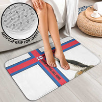 Faroe Islands Bathroom Set with Red Blue Cross Design and Puffin Bird - Wonder Print Shop