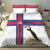 Faroe Islands Bedding Set with Red Blue Cross Design and Puffin Bird - Wonder Print Shop
