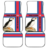 Faroe Islands Car Mats with Red Blue Cross Design and Puffin Bird - Wonder Print Shop