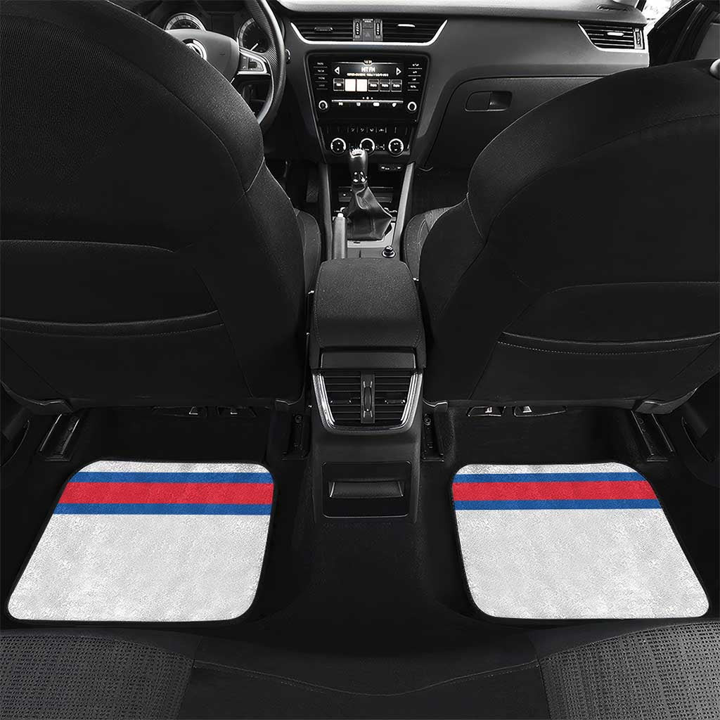 Faroe Islands Car Mats with Red Blue Cross Design and Puffin Bird - Wonder Print Shop