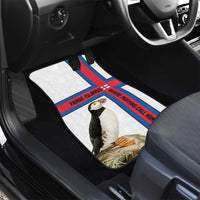 Faroe Islands Car Mats with Red Blue Cross Design and Puffin Bird - Wonder Print Shop