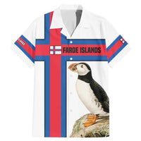 Faroe Islands Family Matching Mermaid Dress and Hawaiian Shirt with Red Blue Cross Design and Puffin Bird - Wonder Print Shop