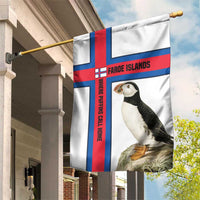 Faroe Islands Garden Flag with Red Blue Cross Design and Puffin Bird - Wonder Print Shop
