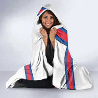 Faroe Islands Hooded Blanket with Red Blue Cross Design and Puffin Bird - Wonder Print Shop