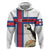 Faroe Islands Hoodie with Red Blue Cross Design and Puffin Bird - Wonder Print Shop
