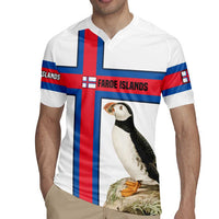 Faroe Islands Rugby Jersey with Red Blue Cross Design and Puffin Bird - Wonder Print Shop