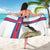 Faroe Islands Sarong with Red Blue Cross Design and Puffin Bird - Wonder Print Shop