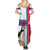 Faroe Islands Summer Maxi Dress with Red Blue Cross Design and Puffin Bird - Wonder Print Shop