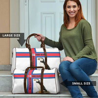 Faroe Islands Travel Bag with Red Blue Cross Design and Puffin Bird - Wonder Print Shop