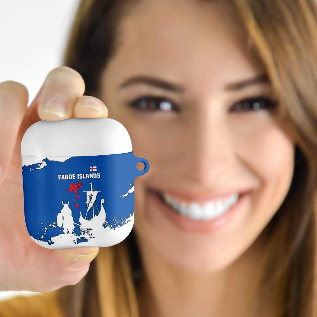 Faroe Islands AirPods Case with Viking Ship and Map Silhouette - Wonder Print Shop