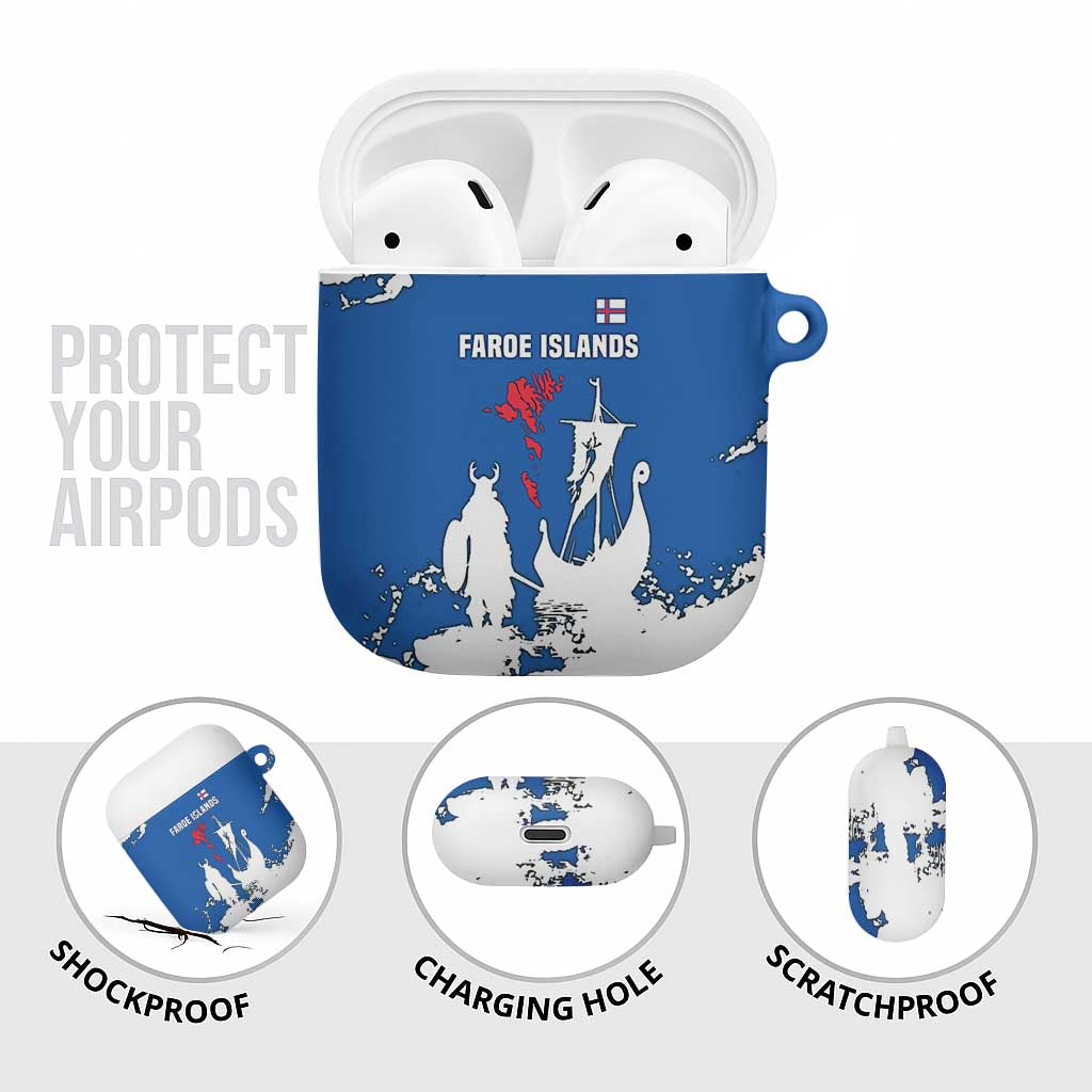Faroe Islands AirPods Case with Viking Ship and Map Silhouette - Wonder Print Shop