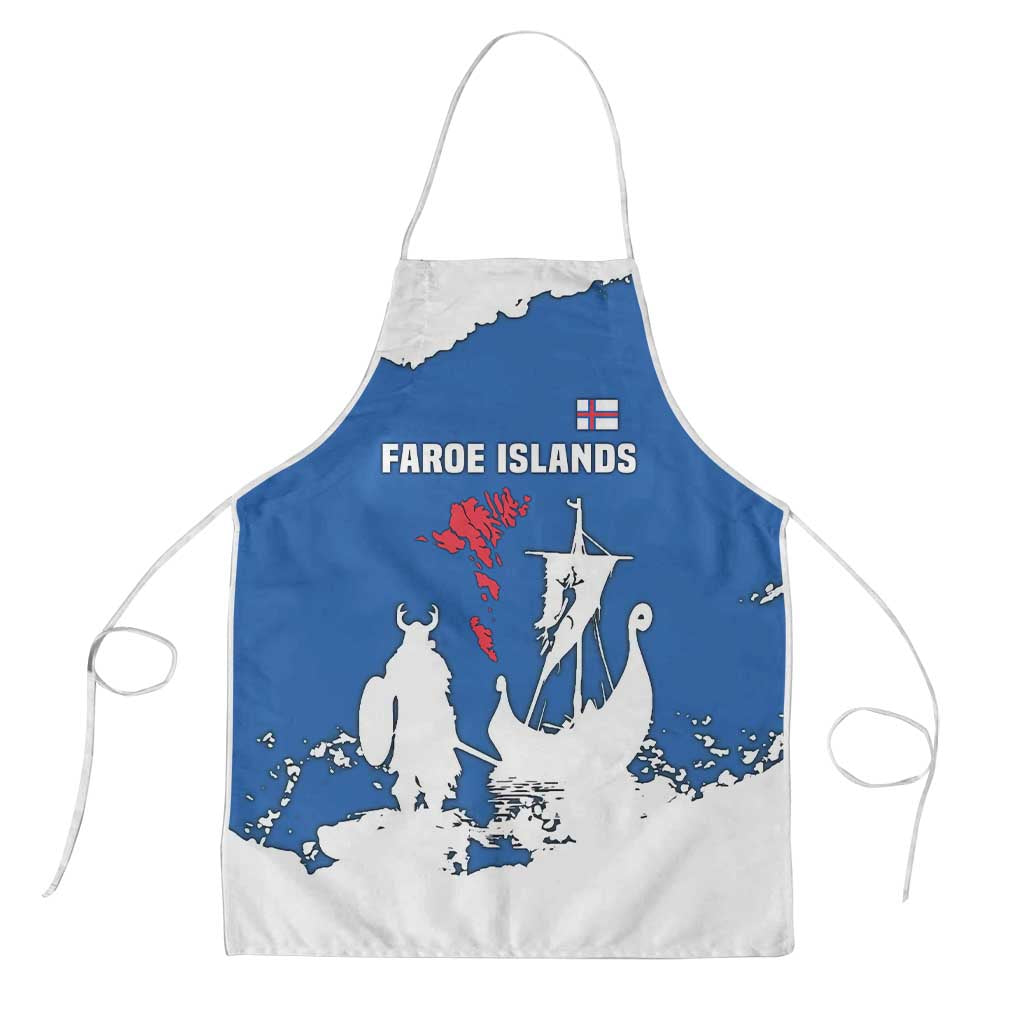 Faroe Islands Apron with Viking Ship and Map Silhouette - Wonder Print Shop