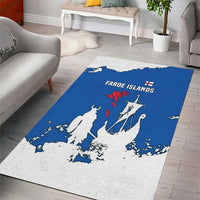 Faroe Islands Area Rug with Viking Ship and Map Silhouette - Wonder Print Shop